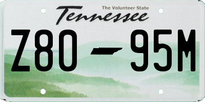 TN license plate Z8095M
