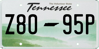 TN license plate Z8095P