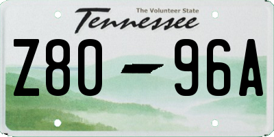 TN license plate Z8096A