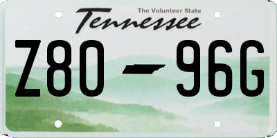 TN license plate Z8096G