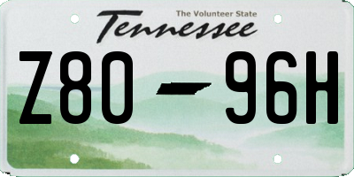 TN license plate Z8096H
