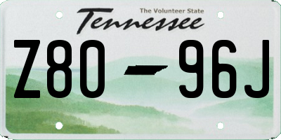 TN license plate Z8096J