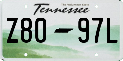 TN license plate Z8097L