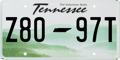 TN license plate Z8097T