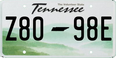 TN license plate Z8098E