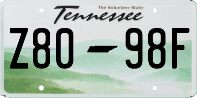 TN license plate Z8098F