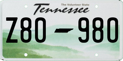 TN license plate Z8098O