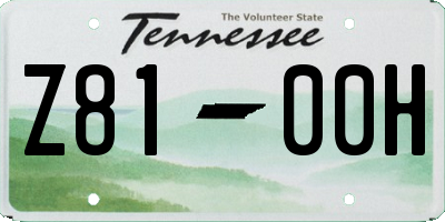 TN license plate Z8100H