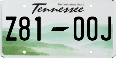 TN license plate Z8100J