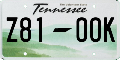 TN license plate Z8100K