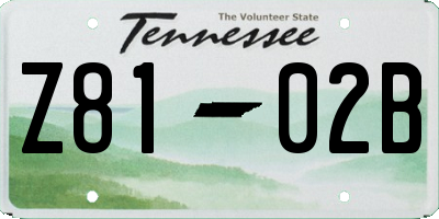 TN license plate Z8102B