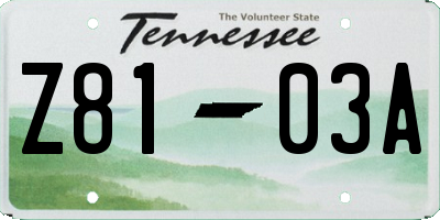 TN license plate Z8103A