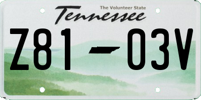 TN license plate Z8103V