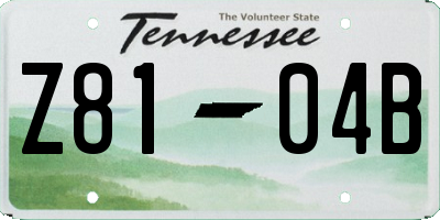 TN license plate Z8104B