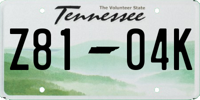 TN license plate Z8104K