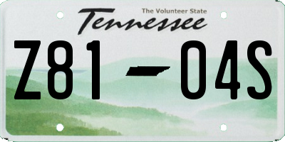 TN license plate Z8104S