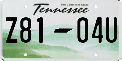 TN license plate Z8104U