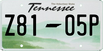 TN license plate Z8105P