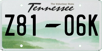 TN license plate Z8106K