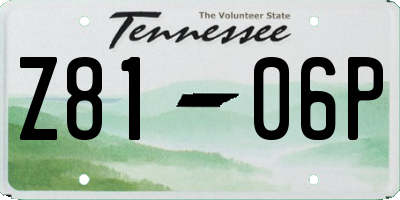 TN license plate Z8106P