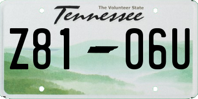 TN license plate Z8106U