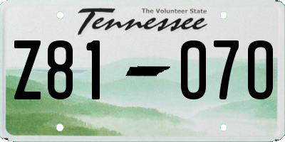 TN license plate Z8107O