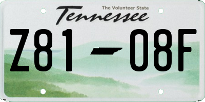 TN license plate Z8108F