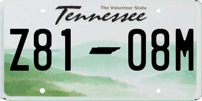 TN license plate Z8108M