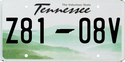 TN license plate Z8108V