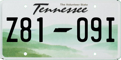 TN license plate Z8109I