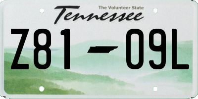 TN license plate Z8109L