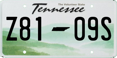 TN license plate Z8109S