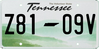 TN license plate Z8109V