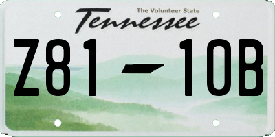 TN license plate Z8110B