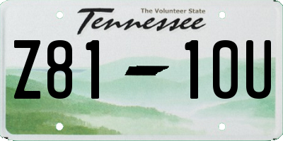 TN license plate Z8110U