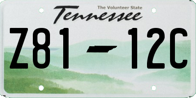 TN license plate Z8112C