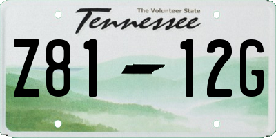 TN license plate Z8112G
