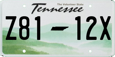 TN license plate Z8112X