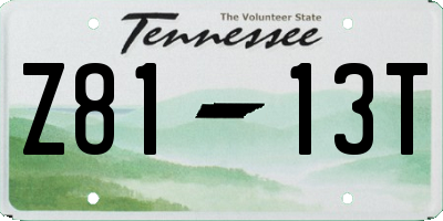 TN license plate Z8113T