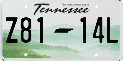 TN license plate Z8114L