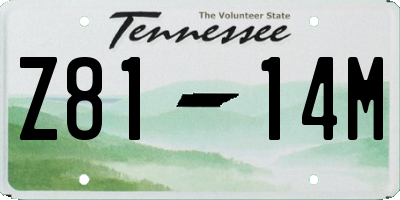TN license plate Z8114M
