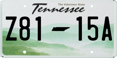 TN license plate Z8115A