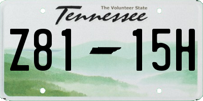 TN license plate Z8115H