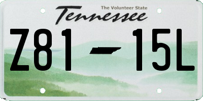 TN license plate Z8115L