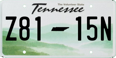 TN license plate Z8115N