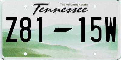 TN license plate Z8115W