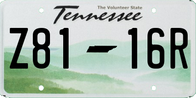 TN license plate Z8116R