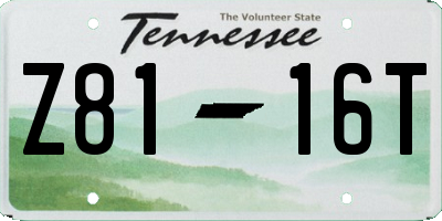 TN license plate Z8116T