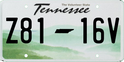TN license plate Z8116V