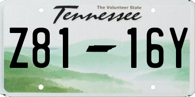 TN license plate Z8116Y
